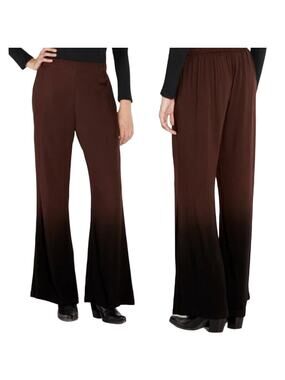 Raquel Allegra Palazzo Pants Med Gauze Ombre Brown Lagenlook Festival Boho NWT